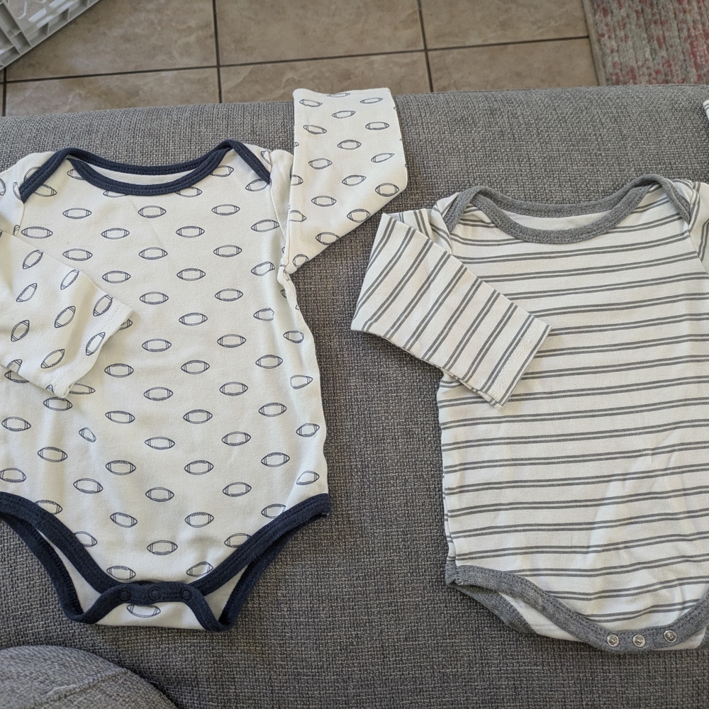 Hanes Blue and Gray Bodysuits Soft Cotton One Pieces